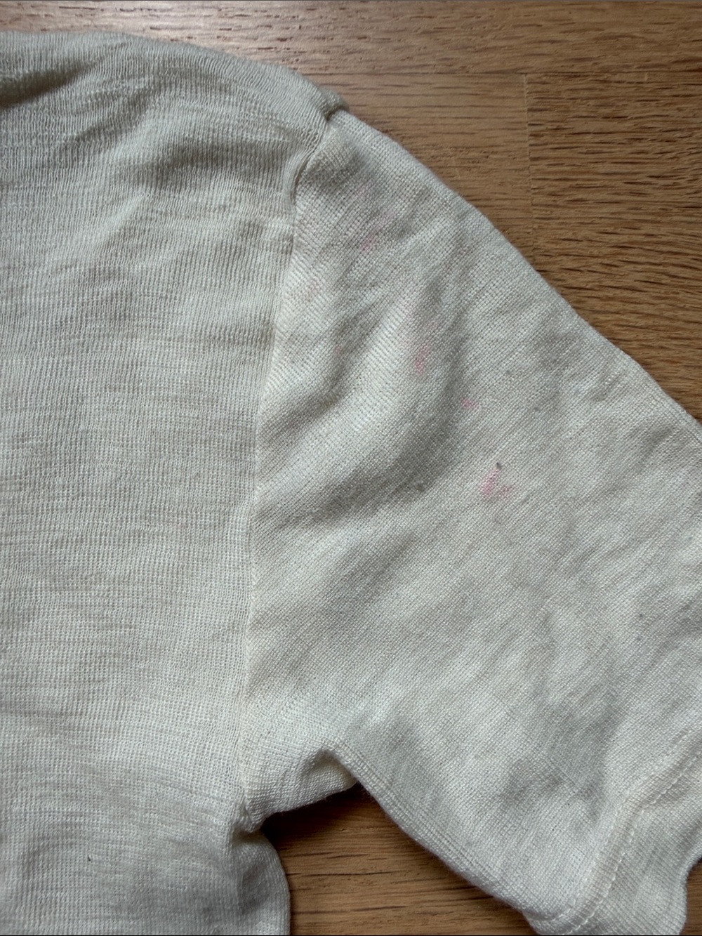 Cosilana German merino wool/silk crewneck cream short sleeve top sz EUR 152 - Picture 12 of 15